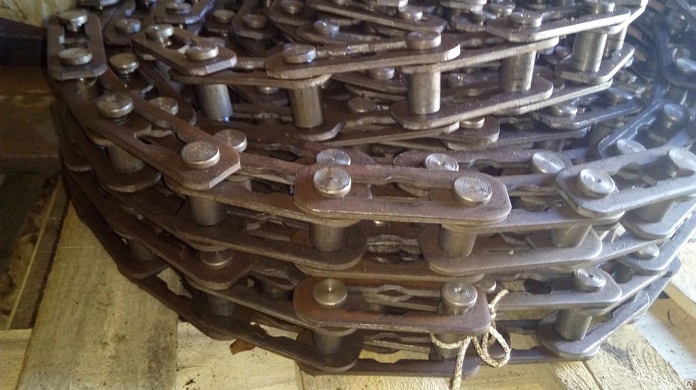 Цепь транспортера пескоразбрасывателя (со скребками) ЦТ80С-9332300